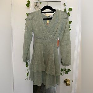 Green mini dress